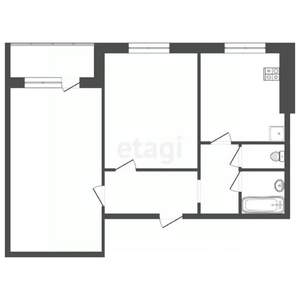 2-к квартира, вторичка, 50м2, 5/12 этаж