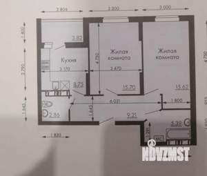 2-к квартира, сданный дом, 59м2, 2/24 этаж