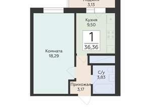 1-к квартира, вторичка, 36м2, 11/24 этаж