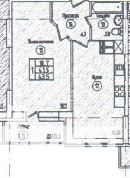 1-к квартира, вторичка, 44м2, 11/24 этаж