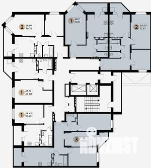 3-к квартира, строящийся дом, 75м2, 13/26 этаж