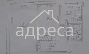 2-к квартира, вторичка, 43м2, 1/5 этаж
