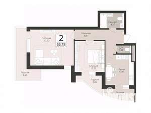 2-к квартира, вторичка, 66м2, 3/17 этаж