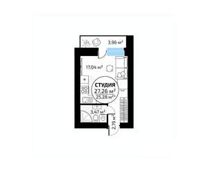 Студия квартира, вторичка, 27м2, 16/18 этаж