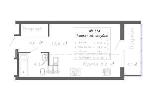 1-к квартира, вторичка, 32м2, 17/20 этаж