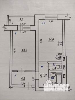 1-к квартира, вторичка, 40м2, 6/12 этаж