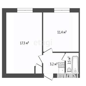 2-к квартира, вторичка, 36м2, 4/9 этаж
