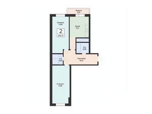 2-к квартира, вторичка, 66м2, 12/24 этаж