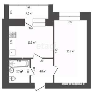 1-к квартира, вторичка, 38м2, 9/10 этаж