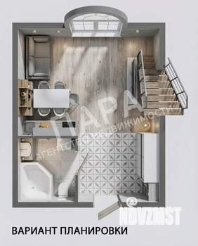 1-к квартира, сданный дом, 18м2, 1/4 этаж