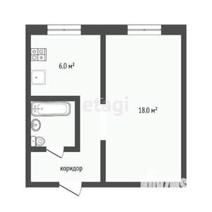 1-к квартира, вторичка, 32м2, 2/5 этаж