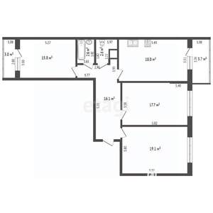 3-к квартира, вторичка, 92м2, 9/25 этаж