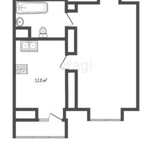 1-к квартира, вторичка, 40м2, 7/20 этаж