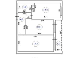 2-к квартира, вторичка, 55м2, 16/25 этаж