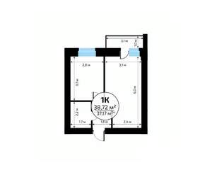 1-к квартира, вторичка, 39м2, 10/18 этаж