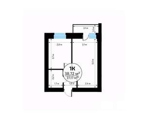 1-к квартира, вторичка, 39м2, 8/18 этаж
