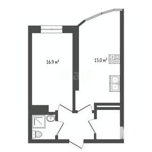 1-к квартира, вторичка, 46м2, 10/31 этаж