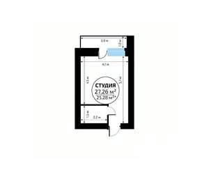 Студия квартира, вторичка, 27м2, 17/18 этаж