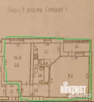 2-к квартира, вторичка, 48м2, 3/3 этаж