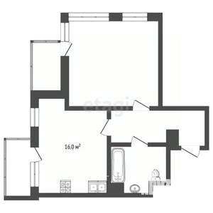 1-к квартира, вторичка, 55м2, 2/25 этаж