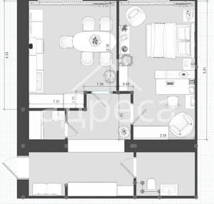 1-к квартира, вторичка, 56м2, 2/16 этаж