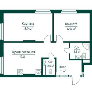 3-к квартира, строящийся дом, 63м2, 15/29 этаж