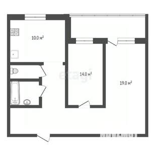 2-к квартира, вторичка, 56м2, 6/16 этаж