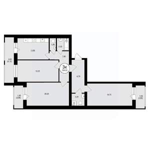 3-к квартира, вторичка, 106м2, 4/8 этаж