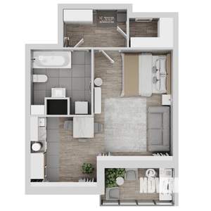 1-к квартира, вторичка, 46м2, 16/22 этаж