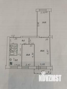 3-к квартира, вторичка, 59м2, 4/9 этаж