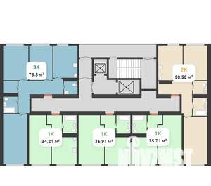 3-к квартира, вторичка, 77м2, 12/24 этаж