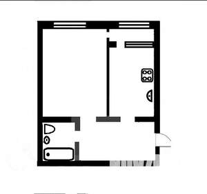 1-к квартира, вторичка, 40м2, 1/5 этаж