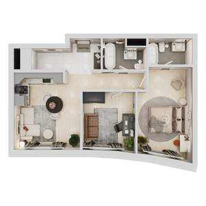 2-к квартира, вторичка, 69м2, 10/22 этаж