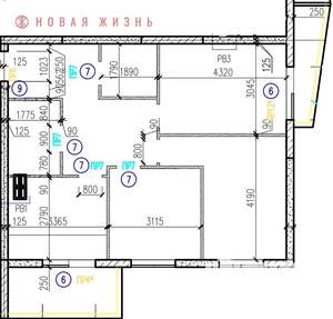 3-к квартира, строящийся дом, 67м2, 5/16 этаж