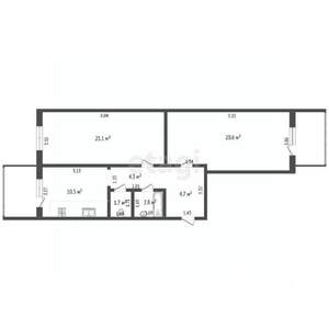 2-к квартира, вторичка, 66м2, 13/19 этаж