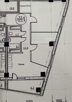 2-к квартира, вторичка, 65м2, 8/19 этаж