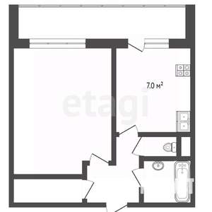 1-к квартира, вторичка, 36м2, 1/9 этаж