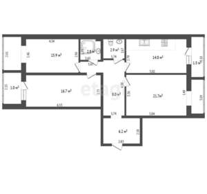 3-к квартира, вторичка, 101м2, 6/14 этаж