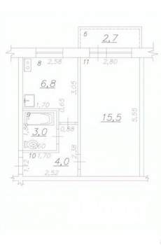 1-к квартира, вторичка, 29м2, 5/5 этаж