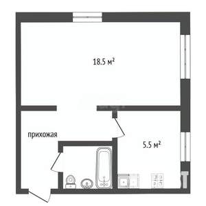 1-к квартира, вторичка, 31м2, 4/5 этаж