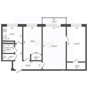 3-к квартира, вторичка, 56м2, 1/5 этаж