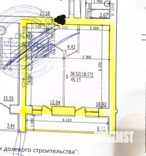 1-к квартира, вторичка, 39м2, 7/18 этаж