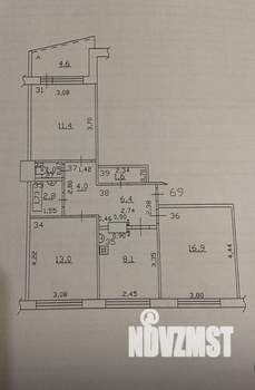 3-к квартира, вторичка, 65м2, 8/10 этаж