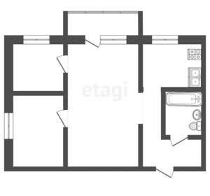 3-к квартира, вторичка, 42м2, 4/4 этаж