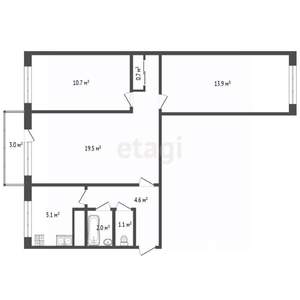 3-к квартира, вторичка, 58м2, 4/5 этаж