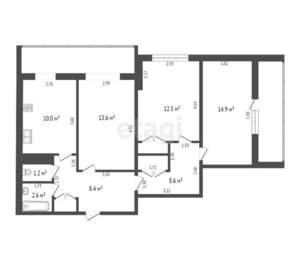 3-к квартира, вторичка, 78м2, 8/14 этаж
