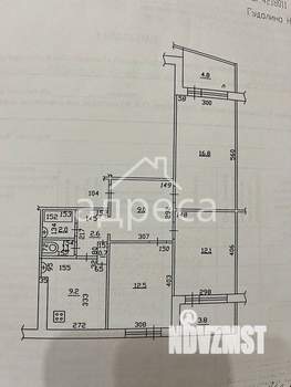 3-к квартира, вторичка, 74м2, 2/12 этаж