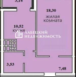 1-к квартира, вторичка, 40м2, 24/26 этаж