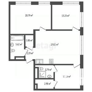 3-к квартира, вторичка, 91м2, 16/31 этаж