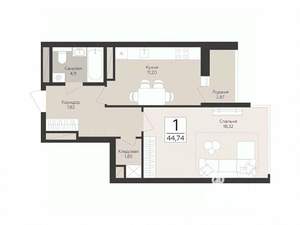 1-к квартира, вторичка, 45м2, 11/17 этаж